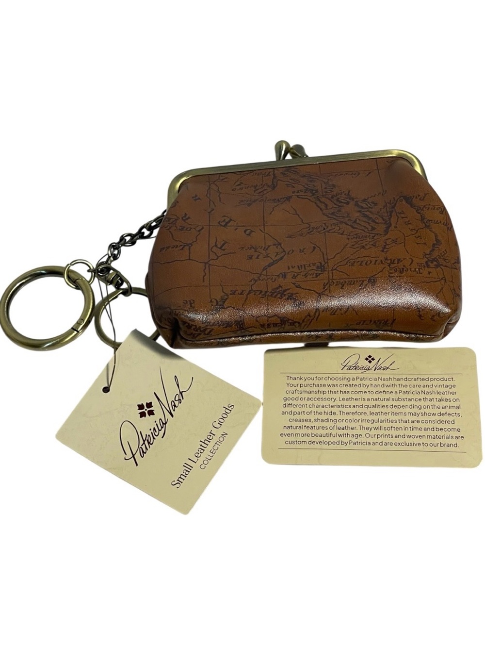 Patricia Nash Borse Signature Map Coin Purse/Key FOB - NWT **